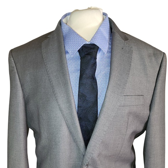 Vinci Other - Vinci 2-Button Grey Classic Tailored Suit Jacket Blazer 42R